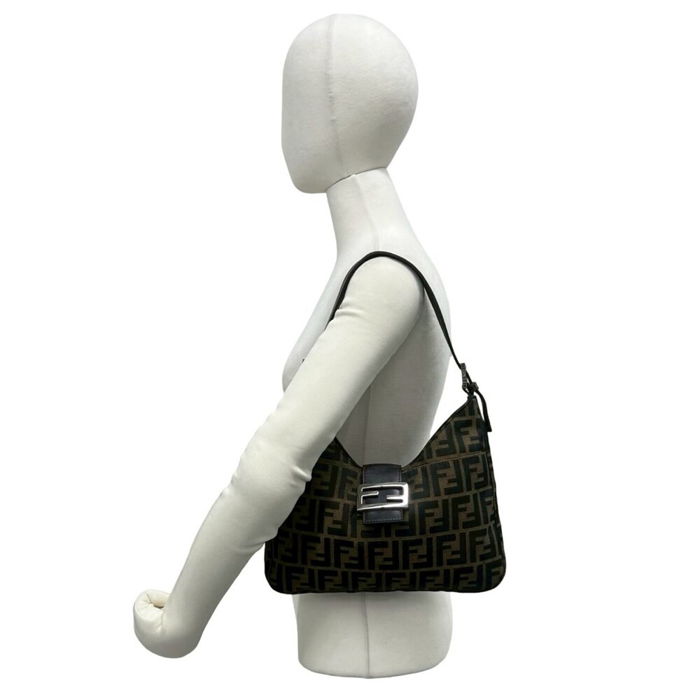 FENDI Zucca FF pattern logo hardware canvas leather genuine semi one shoulder... - Picture 2 of 10